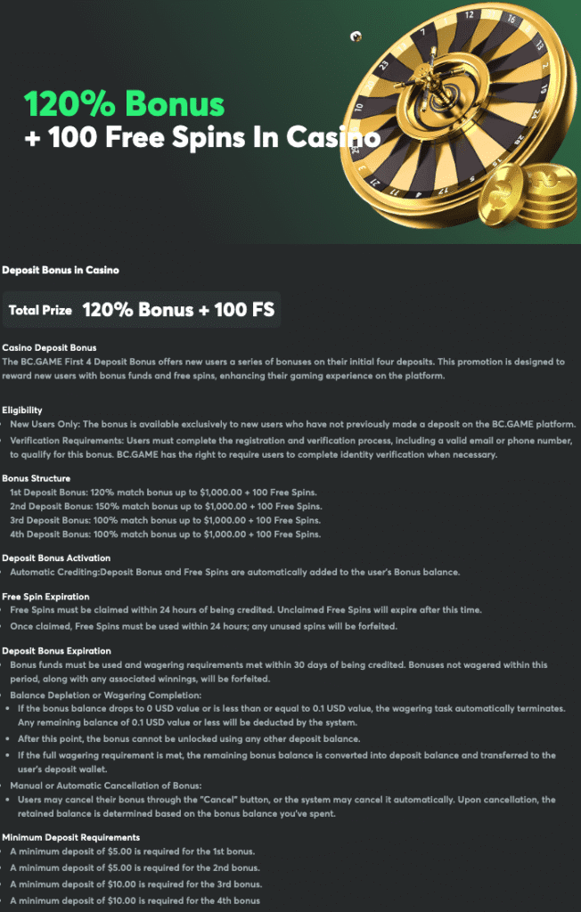 BC.Games's updated bonus, screenshot captured on an iPhone in September 2025.