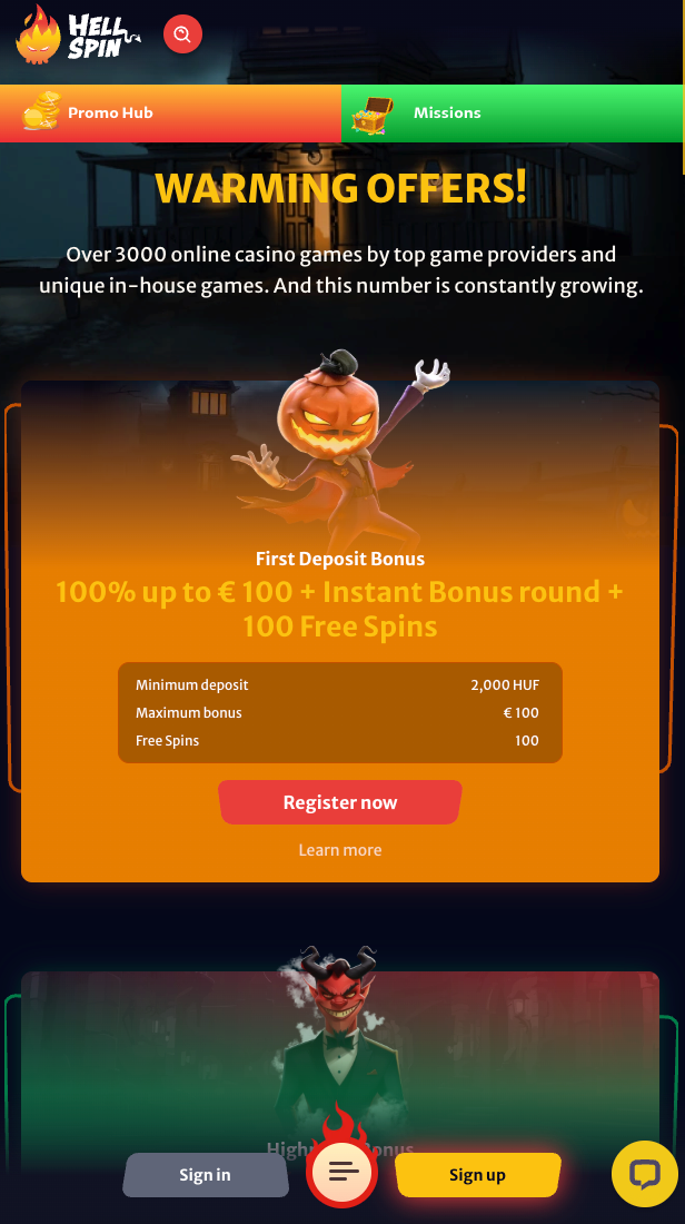 Hellspin's bonus offer captured on an iPhone in October 2025.