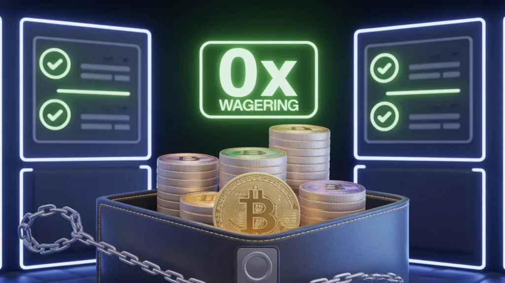 Crypto coins moving freely into a wallet under a 0x wagering label